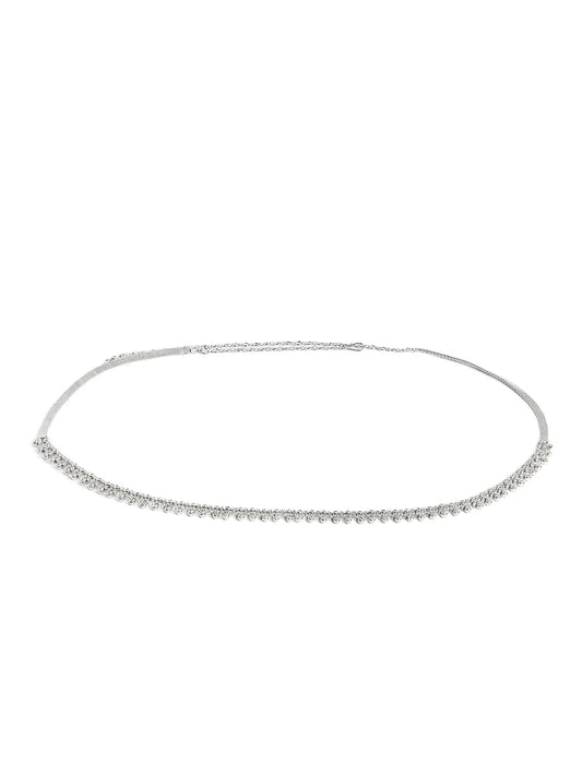 Drop Waist Belt with Silver Shine