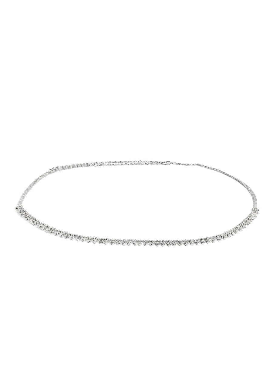 Drop Waist Belt with Silver Shine