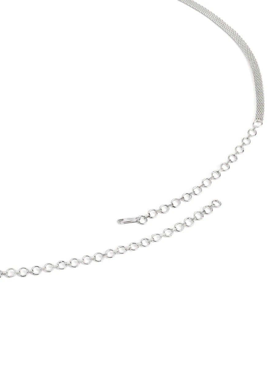 Drop Waist Belt with Silver Shine