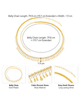 Delicate Fringe CZ & Gold Plated Belly Chain