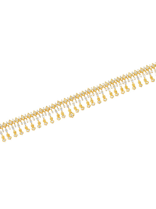 Delicate Fringe CZ & Gold Plated Belly Chain