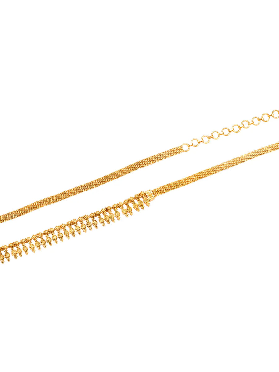 Heritage Leaf Gold Plated Belly Chain