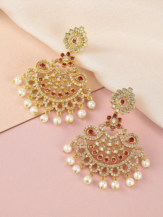 Pearl Drop Royal Festive Earrings