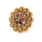 Floral Faux Ruby Stud Earrings