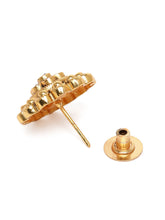 Floral Faux Ruby Stud Earrings