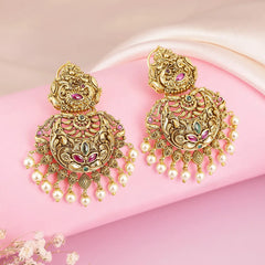 Cultural Heritage Faux Ruby Pearl Dangler