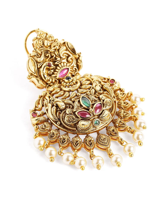 Cultural Heritage Faux Ruby Pearl Dangler