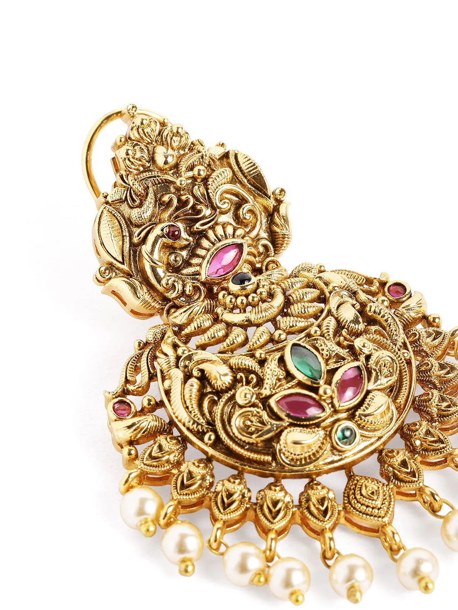 Cultural Heritage Faux Ruby Pearl Dangler