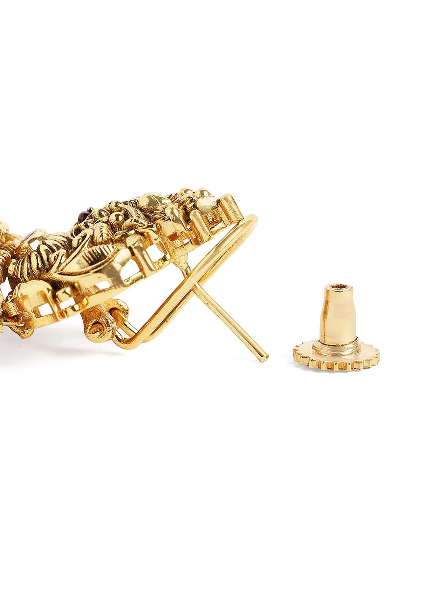 Cultural Heritage Faux Ruby Pearl Dangler