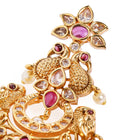CZ Pearl Peacock Motif Dangler Earrings