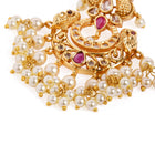 CZ Pearl Peacock Motif Dangler Earrings