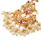 CZ Pearl Peacock Motif Dangler Earrings