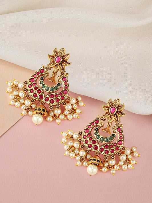 Handcrafted Temple Style Dangle Earrings