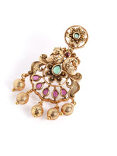 Temple Inspired Peacock Motif Earrings