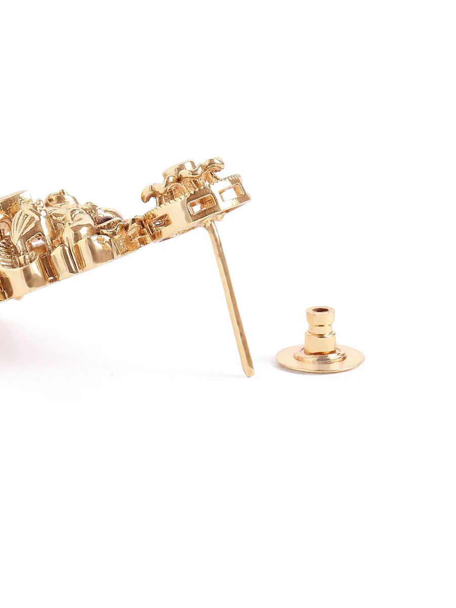 Temple Inspired Peacock Motif Earrings