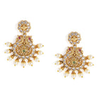 Twin Peacock Pearl Drop Chandbali Pair