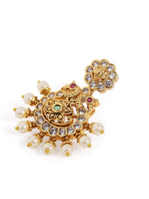 Twin Peacock Pearl Drop Chandbali Pair