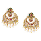 Royal  CZ Pearl Chandbali Earrings