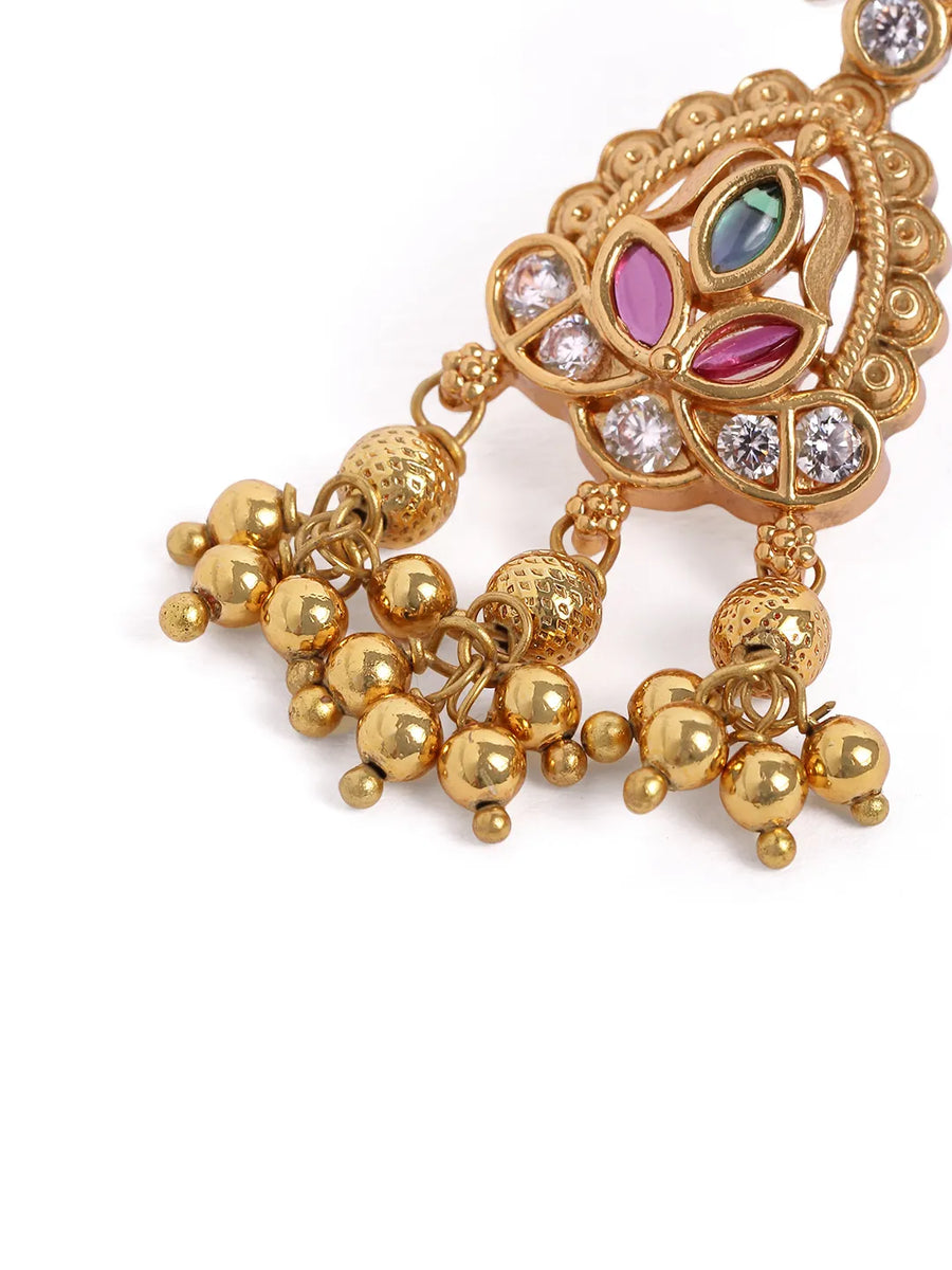 Faux Kundan CZ Bridal Drop Earrings