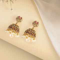 Heritage Temple Style Pearl Earrings