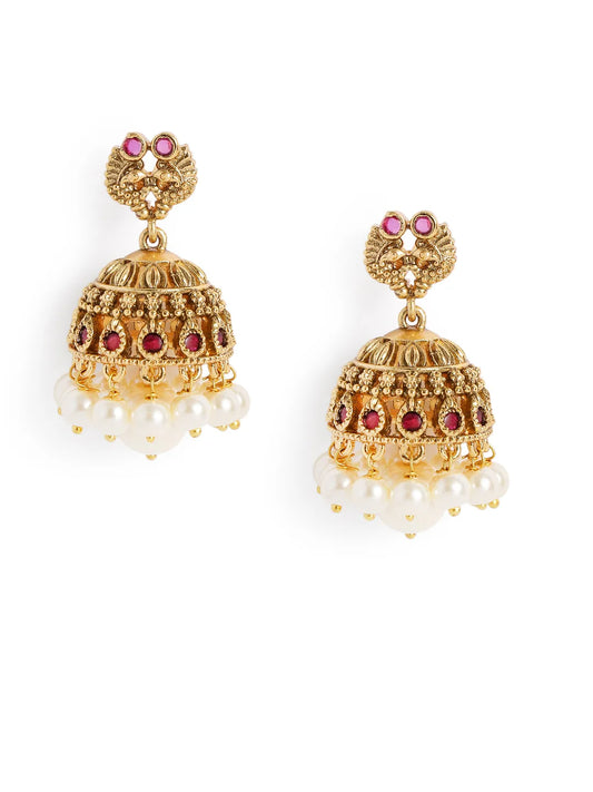 Heritage Temple Style Pearl Earrings