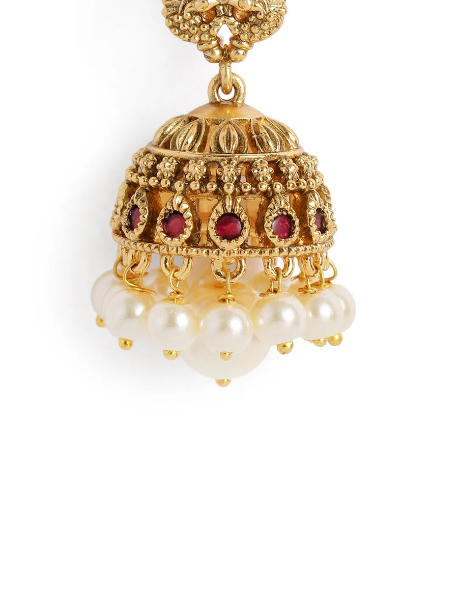 Heritage Temple Style Pearl Earrings