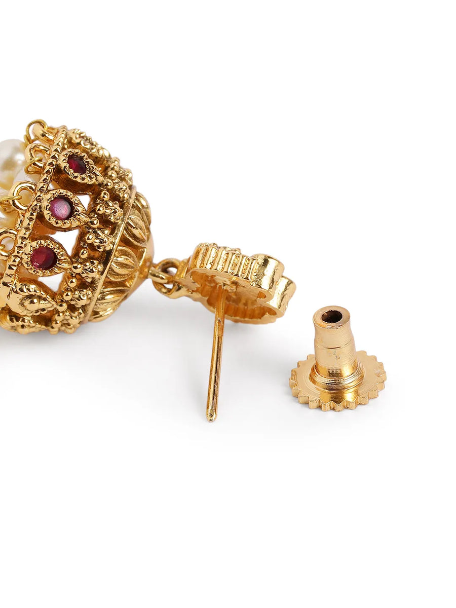 Heritage Temple Style Pearl Earrings