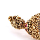 Peacock Carved Temple Jhumka Earrings
