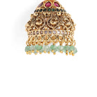 Peacock Carved Temple Jhumka Earrings
