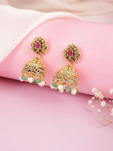 Traditional Ruby and Pearl Drop Earring