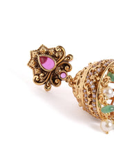 Traditional Ruby and Pearl Drop Earring