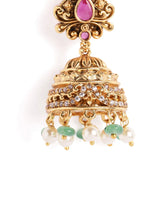 Traditional Ruby and Pearl Drop Earring