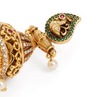 Peacock Motif Temple Pearl Jhumka