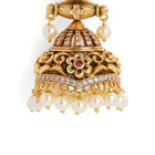 Peacock Motif Temple Pearl Jhumka