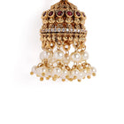 Lakshmi Motif Temple Pearl Jhumka