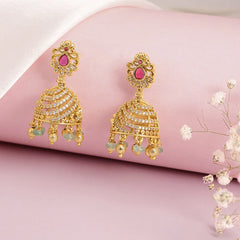 Cultural Inspired  CZ Dome Earrings