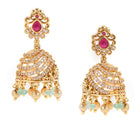 Cultural Inspired  CZ Dome Earrings