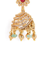 Cultural Inspired  CZ Dome Earrings