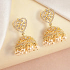 CZ Dome Shaped Pearl Jhumkas Earrings