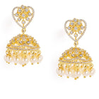 CZ Dome Shaped Pearl Jhumkas Earrings