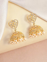 CZ Dome Shaped Pearl Jhumkas Earrings