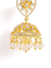 CZ Dome Shaped Pearl Jhumkas Earrings