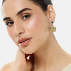 Kundan Style Emerald Crown Jhumka