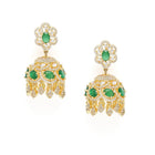 Kundan Style Emerald Crown Jhumka