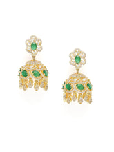 Kundan Style Emerald Crown Jhumka