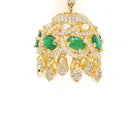 Kundan Style Emerald Crown Jhumka