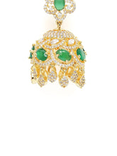 Kundan Style Emerald Crown Jhumka