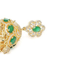 Kundan Style Emerald Crown Jhumka