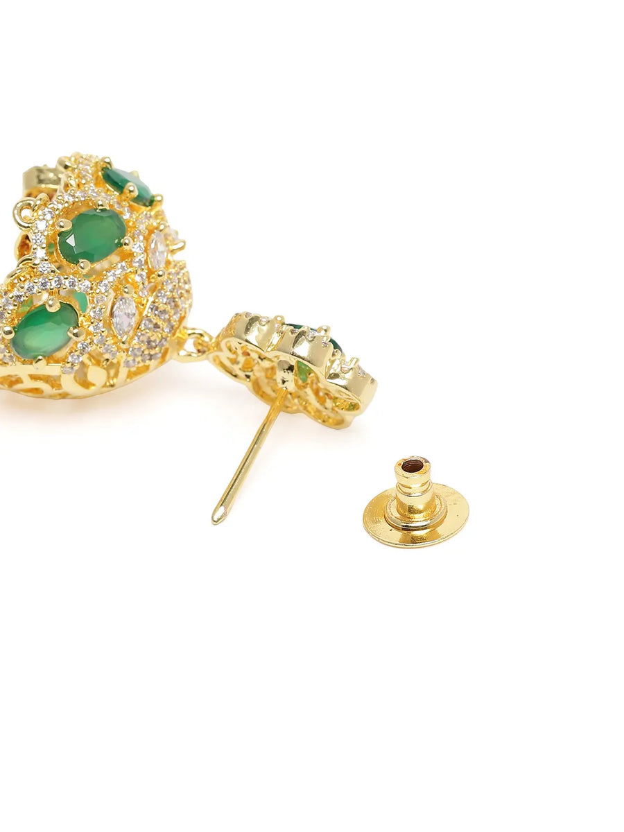 Kundan Style Emerald Crown Jhumka