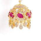 CZ and  Crystals Crafted Jhumka Earrings